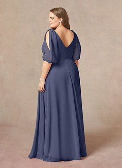 Azazie Bronwyn Mother of the Bride Dresses Stormy A-Line V-Neck Ruched Chiffon Dress image9