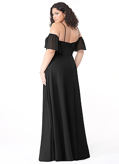 Azazie Sue Bridesmaid Dresses Black A-Line Off the Shoulder Chiffon Convertible Dress image10