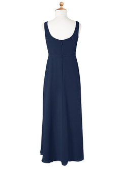Azazie Renee Junior Dark Navy A-Line Side Slit Chiffon Dress image6