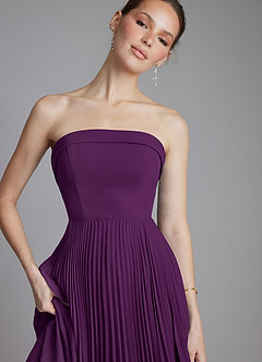 Azazie Mariana Bridesmaid Dresses Grape A-Line Strapless Chiffon Dress image3