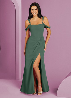 Barbie ♥ Azazie Bridesmaid Dresses Eucalyptus A-Line Off the Shoulder Chiffon Dress image1