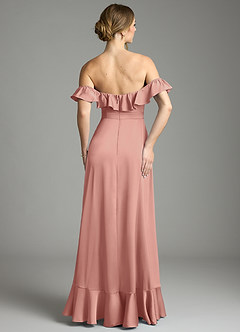 Azazie Lyra Vestidos de damas de honor Vestido de Rosetón de Satén Elástico de Corte en A Convertible con Vestidos sin tirantes image10