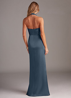 Azazie Jemma Bridesmaid Dresses Twilight Sheath Pleated Stretch Satin Dress image6