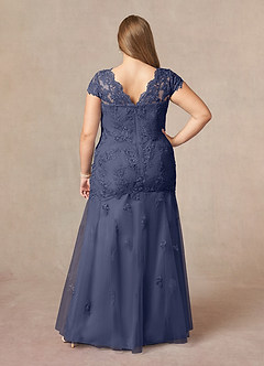 Azazie Marbella Mother of the Bride Dresses Stormy Mermaid Queen Anne Sequins Lace Dress image9