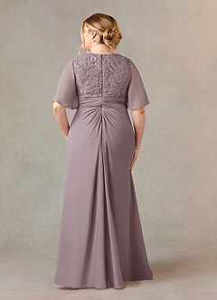 Azazie Carson Mother of the Bride Dresses Dusk A-Line V-Neck Lace Chiffon Dress image7