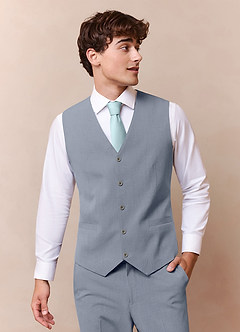 Savile Light Blue Wool Blend Suit Vest