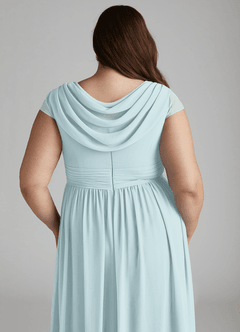 Azazie Organa Bridesmaid Dresses Mist A-Line Pleated Chiffon Dress image12
