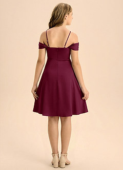 Azazie Anselie Junior Klä av A-Line i Stretch Satin Plisserad image2