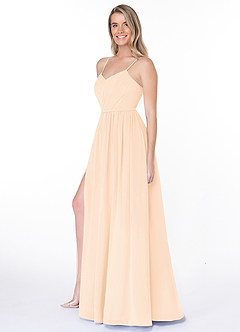 Azazie Cora Bridesmaid Dresses Pearl Pink A-Line Pleated Chiffon Dress image22