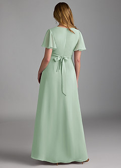 Azazie Zaniah Bridesmaid Dresses Agave A-Line Chiffon Dress image2