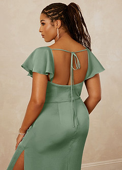 Christian Siriano Bridal for Azazie 1005 Bridesmaid Dresses Matcha Sheath Sweetheart Neckline Stretch Satin Dress image10