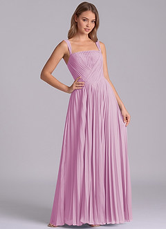 Azazie Mina Jurken voor bruidsmeisjes Jurk van Chiffon met A-Lijn Geplooid Snoep Roze image6