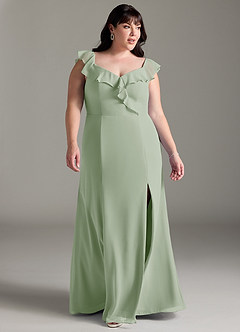 Azazie Sophie Bridesmaid Dresses Dusty Sage A-Line Off the Shoulder Chiffon Convertible Dress image9
