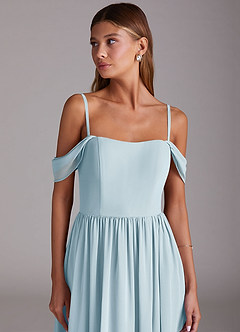 Azazie Calianna Bridesmaid Dresses Sky Blue A-Line Off the Shoulder Chiffon Convertible Dress image7