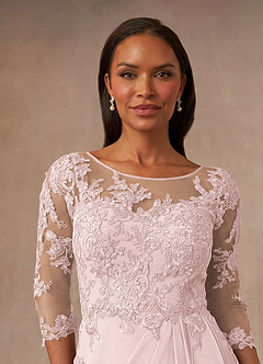 Azazie Calanthe Final Sale Blushing Pink A-Line Scoop Chiffon Dress image5