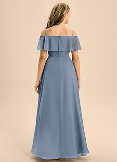 Azazie Maggie Junior Twilight A-Line Off the Shoulder Chiffon Dress image6