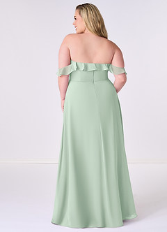 Barbie ♥ Azazie Bridesmaid Dresses Agave A-Line Off the Shoulder Chiffon Convertible Dress image8