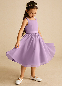 Azazie Ari Flower Girl Dresses Wisteria A-Line Sleeveless Chiffon Dress image1