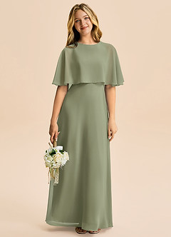 Azazie Maris Junior Abito A-Line in Chiffon Pistacchio image5