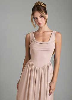 Azazie Novi Brautjungfernkleider A-Linie Plissee Chiffon Kleid Englisches Rosa image6