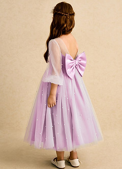Azazie Trudy Flower Girl Dresses Candy Pink Ball-Gown Sweetheart Neckline Tulle Dress image7