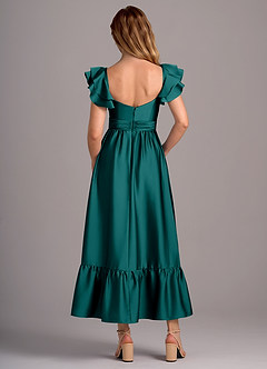 Azazie Anaya Bridesmaid Dresses Peacock A-Line Sweetheart Neckline Stretch Satin Convertible Dress image2