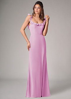 Azazie Callie Robes de demoiselle d'honneur Robe Sirène Convertible en Mousseline de soie Fente Latérale Rose Bonbon image3