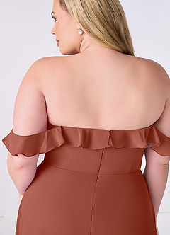 Barbie ♥ Azazie Bridesmaid Dresses Auburn A-Line Off the Shoulder Chiffon Convertible Dress image11