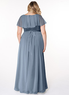 Azazie Jael Robes de demoiselle d'honneur Robe Trapèze en Maille Col en V Violet Crépusculaire image8