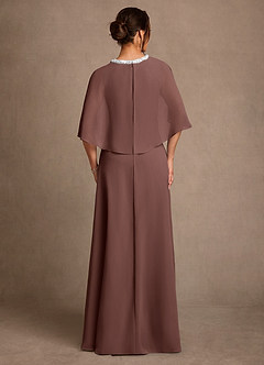 Azazie Winnifred Kleider für die Brautmutter A-Linie Mit Perlen Chiffon Kleid Espresso image3