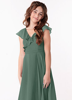 Azazie Posie Junior A-Linie Gestreift Chiffon Kleid Seemoos image4