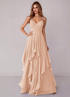 Azazie Zaina Bridesmaid Dresses English Rose A-Line Chiffon Dress image1