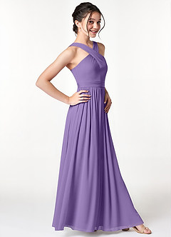 Azazie Jiya Junior Tahiti A-Line Pleated Mesh Dress image3