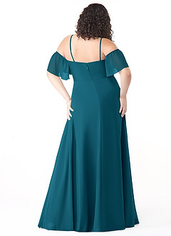 Azazie Sue Bridesmaid Dresses Ink Blue A-Line Off the Shoulder Chiffon Convertible Dress image7