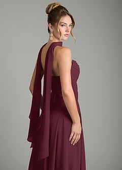 Azazie Gabriela Vestidos de damas de honor Vestido Cabernet de Gasa de Línea A con Corsé image12