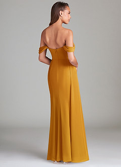 Azazie Amyra Jurken voor bruidsmeisjes Converteerbaar Jurk van Chiffon met Kolom Off the Shoulder Boterbabbelaar image6