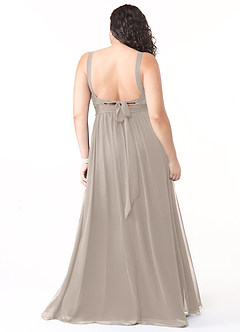 Azazie Aziza Bridesmaid Dresses Frost A-Line V-Neck Pleated Chiffon Dress image8