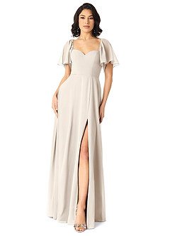 Azazie Chloe At-home Try On Dresses Terracotta A-Line Sweetheart Neckline Chiffon Dress image1