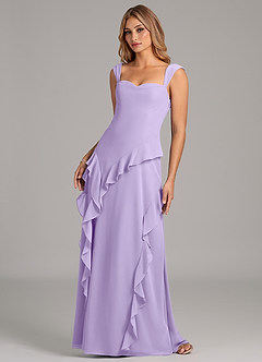 Azazie Sloane Bridesmaid Dresses Lilac A-Line Sweetheart Neckline Chiffon Dress image6