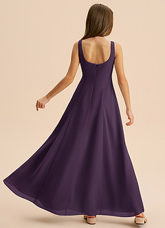 Azazie Lambie Junior Plum A-Line Pleated Chiffon Dress image8