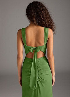Azazie Jesaphine Jurken voor bruidsmeisjes Jurk van Chiffon met Kolom Boog Basilicum image6