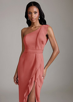 Azazie Venita Suknie dla druhen Osłona Marszczony Szyfon Do ziemi Sukienka image3