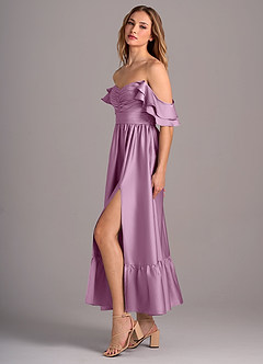 Azazie Anaya Bridesmaid Dresses Wisteria A-Line Sweetheart Neckline Stretch Satin Convertible Dress image4