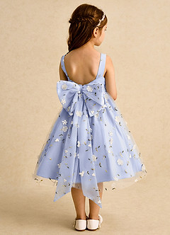 Azazie Bean Robe Demoiselle D'honneur Fillette Robe Princesse en Tulle Sans manches Eis image2
