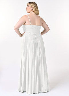Azazie Vini Jurken voor bruidsmeisjes Jurk van Chiffon met A-Lijn V-hals geplooid Wit image8