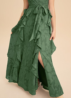 Azazie Peyton Junior A-Linie Plissee Blumen-Burnout Kleid Eukalyptus image8