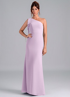 Azazie Rinna Bridesmaid Dresses Frosted Lilac Mermaid One Shoulder Chiffon Dress image1