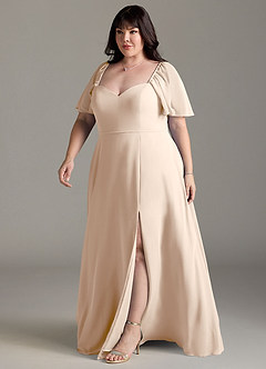 Azazie Chloe Bridesmaid Dresses White Alabaster A-Line Sweetheart Neckline Chiffon Dress image11