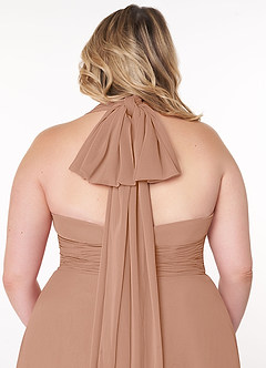 Azazie Fifi Bridesmaid Dresses Champagne Rose A-Line Strapless Chiffon Convertible Dress image14
