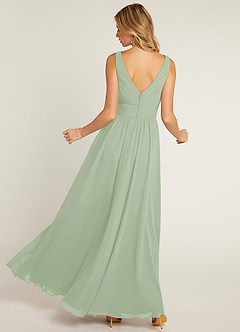 Azazie Pierrette Bridesmaid Dresses Dusty Sage A-Line Pleated Chiffon Dress image2